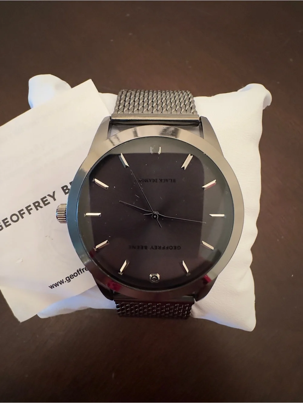 Geoffrey Beene Men's Black Mesh Bracelet Watch